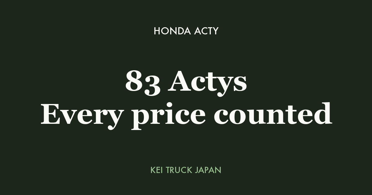 Honda Acty: 83 Actys Every price counted — Kei Truck Japan