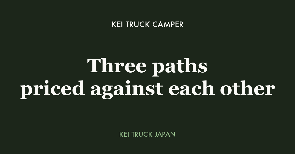 Kei Truck Camper: Three paths priced against each other — Kei Truck Japan