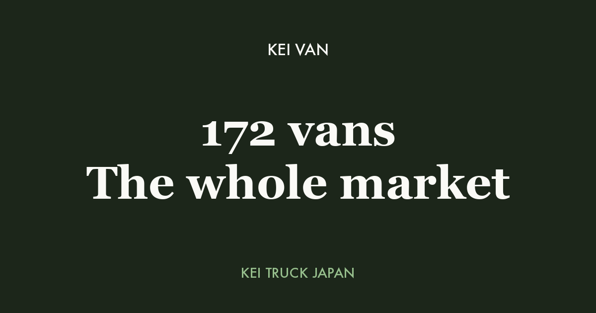 Kei Van: 172 vans The whole market — Kei Truck Japan